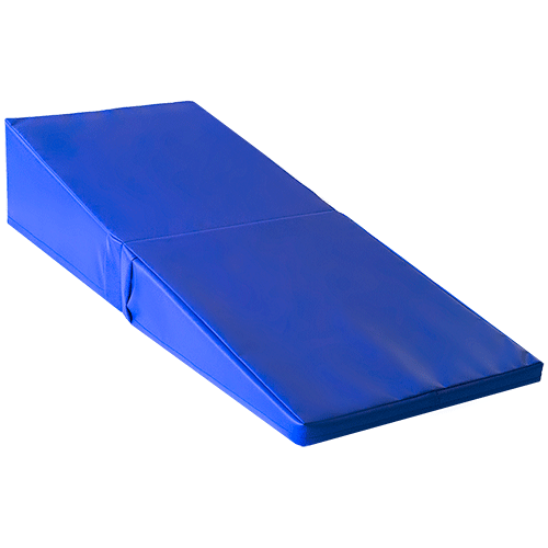 Nimble Sports 8ft Long Tan Balance Beam with Blue Folding Gymnastics Mat 4ftX6ft 