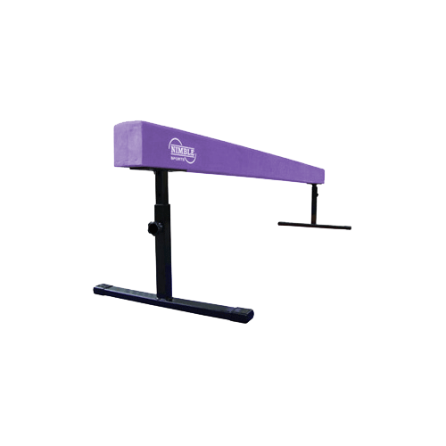 8 feet long, 12-18 inch high, purple suede adjustable height balance beam