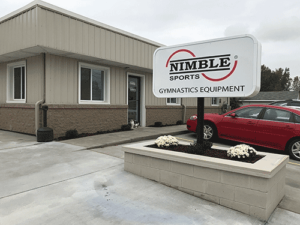nimble sports building with sign