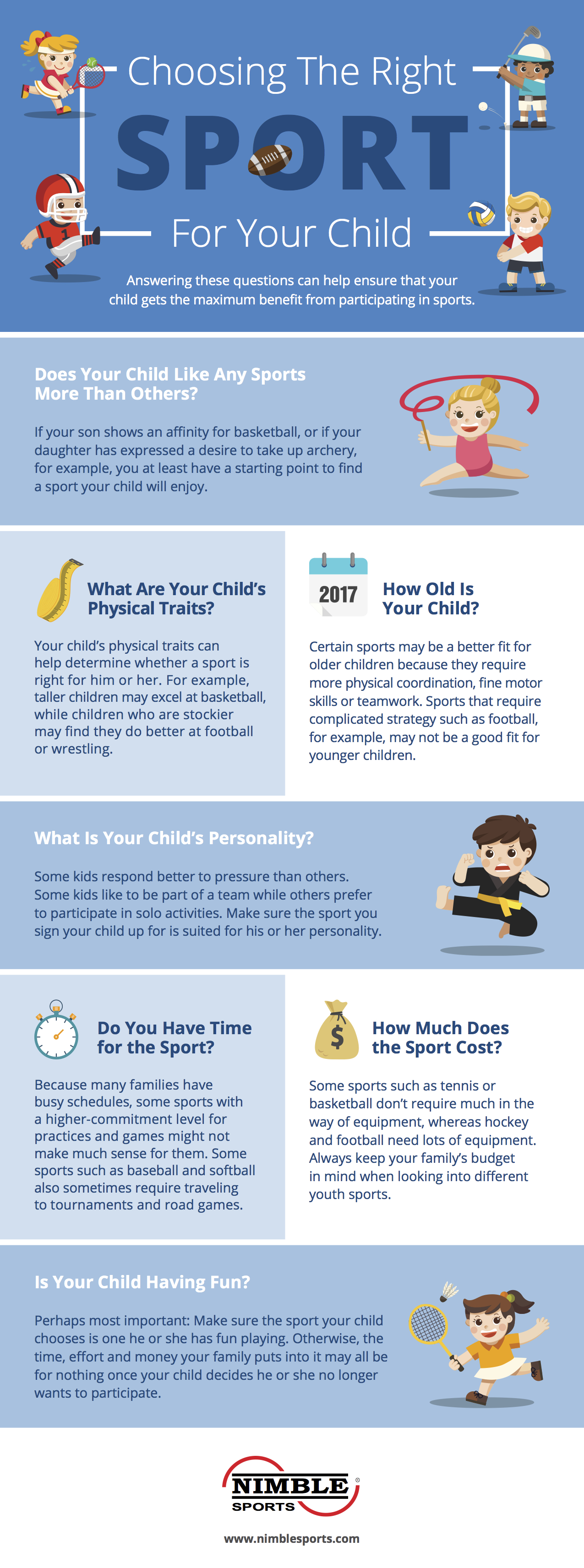 A Guide to Choosing The Right Sport For Your Child - Nimble Sports